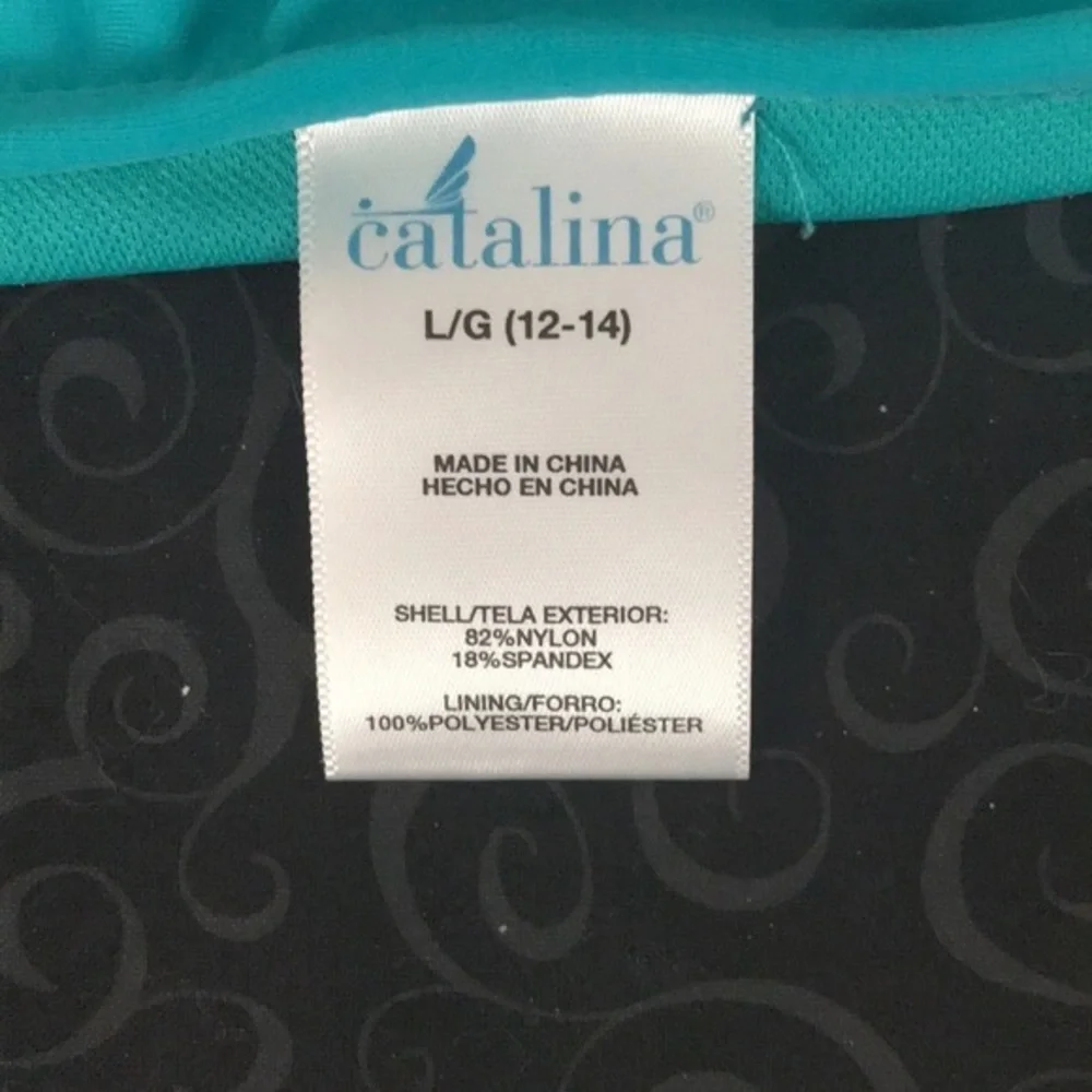 Catalina Teal Ruffle Swim Bottom LG 14/16